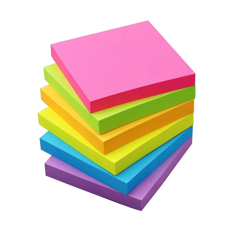 OSBOO Sticky Notes 3x3 Self-Stick Notes Pads with 6 Bright Colors, Easy to Post for Office, School, Home, 6 Pads/Pack, 100 Sheets/Pad(Standard) - Image 1